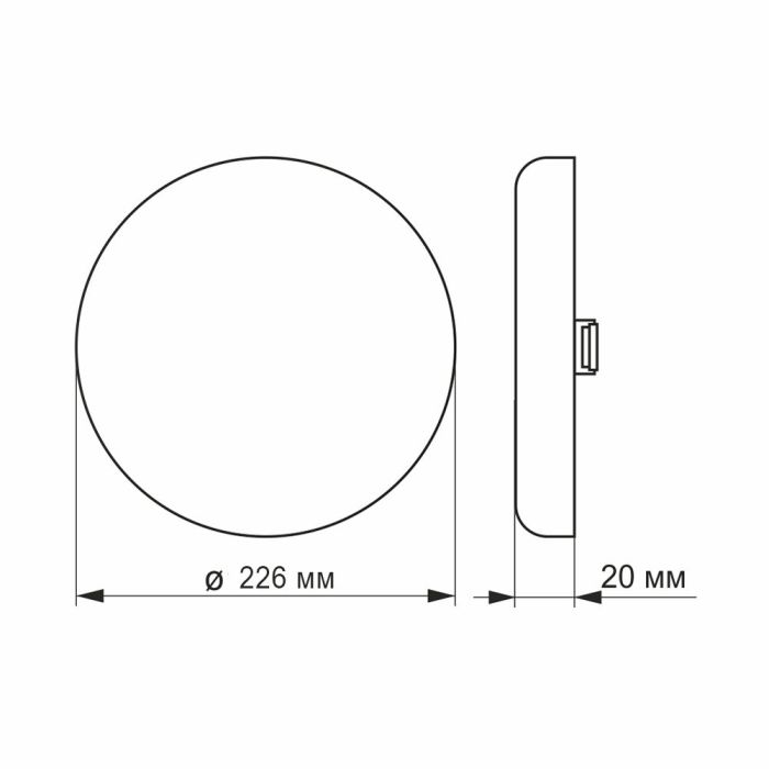 LED світильник безрамковий круглий VIDEX 33W 4100K