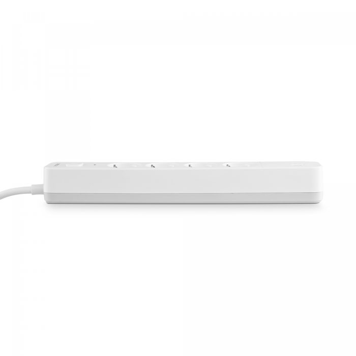 Мережевий подовжувач VIDEX ONCORD з/з 4п 3м (3x1.5мм) 3.4А USB(QC3.0) +USB-C(PD20W) з кнопкою White