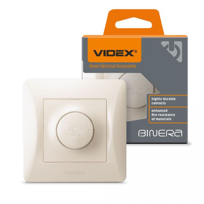 Диммер 600Вт кремовый VIDEX BINERA