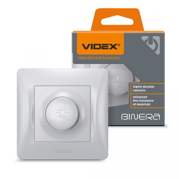 Димер 600Вт срібний шовк VIDEX BINERA
