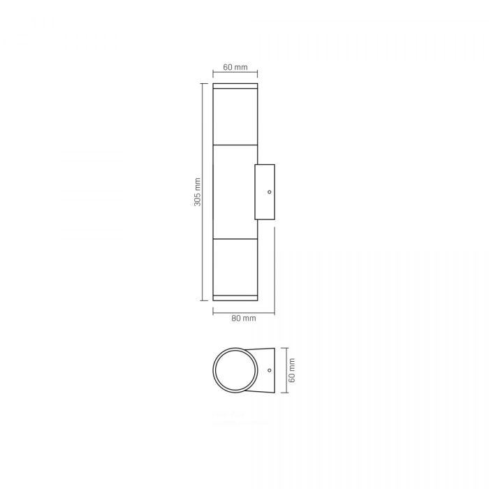LED Світильник архітектурний AR092B IP54 VIDEX 2xGU10