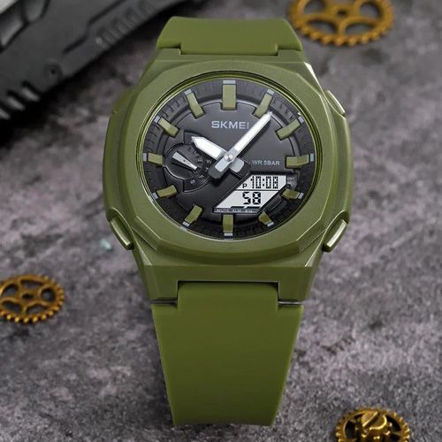 Чоловічий годинник Skmei 2091AGWT Army Green White