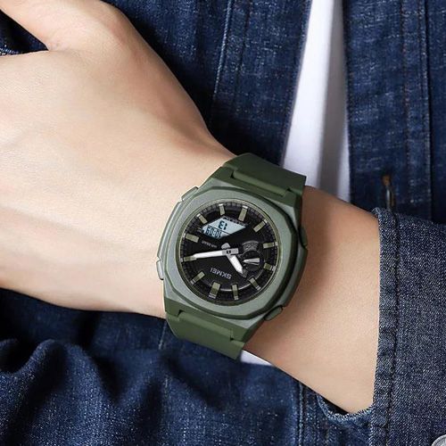Чоловічий годинник Skmei 2091AGWT Army Green White