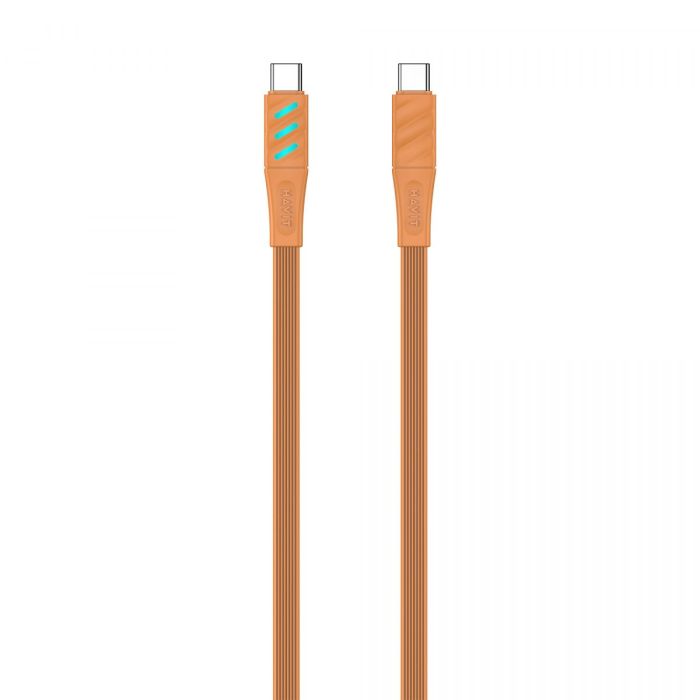 Кабель USB-C to USB-C HAVIT HV-CB6254 PD60W 3A 1м з LED індикатором Orange