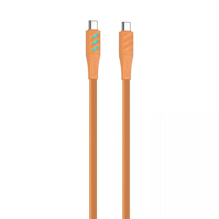 Кабель USB-C to USB-C HAVIT HV-CB6254 PD60W 3A 1м з LED індикатором Orange