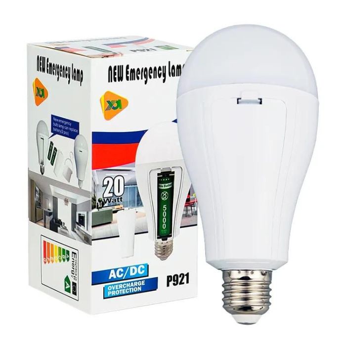 Світлодіодна LED лампа з акумулятором P921, 20W, E27, 2x18650