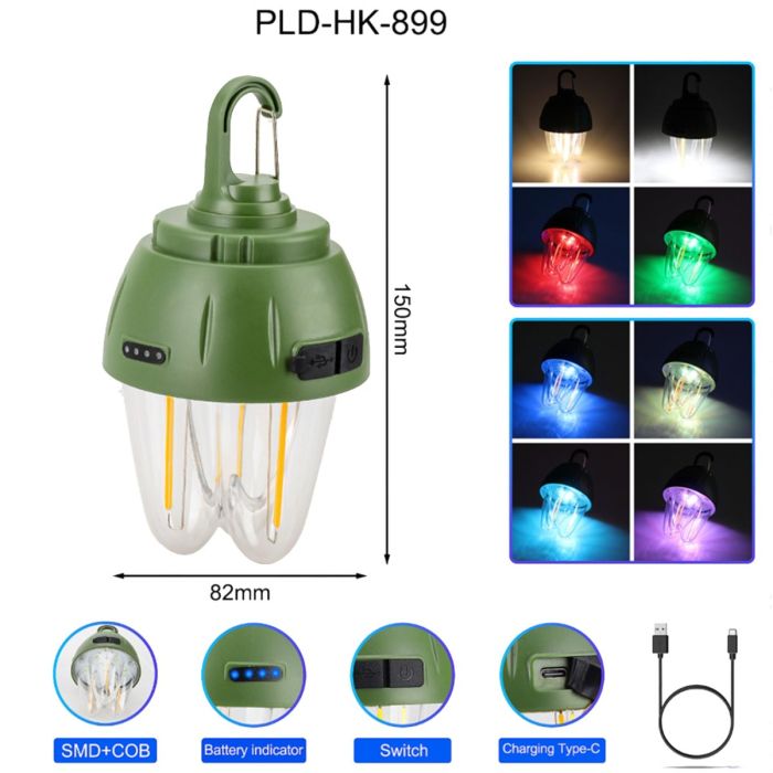 Ліхтар кемпінг 899-SMD(RGB)+COB