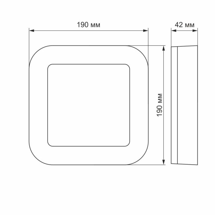 LED светильник ART IP65 квадратный VIDEX 15W 5000K White