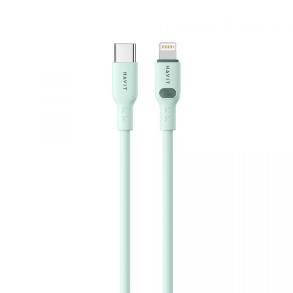 Кабель USB-C - Lightning HAVIT HV-CB6281 PD30W 3A 1м Green