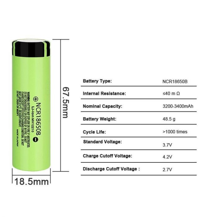 Акумулятор Liitokala (NCR18650B) 3400 mAh