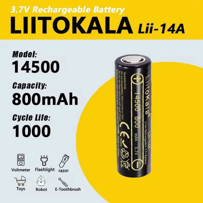 Акумулятор 14500 LiitoKala Lii-14A 800mah