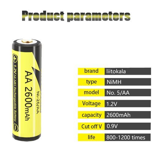 Акумулятор AA, LiitoKala Ni-26/AA, 1.2V, 2600mAh
