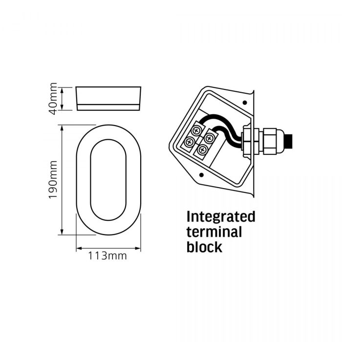 LED світильник ART IP65 овальний VIDEX VLE-BHFO-115 11W 5000K 220V