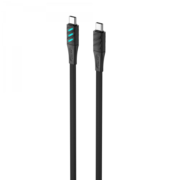 Кабель Type-C to Type-C HAVIT HV-CB6254 PD60W 3A 1м з LED індикатором Black