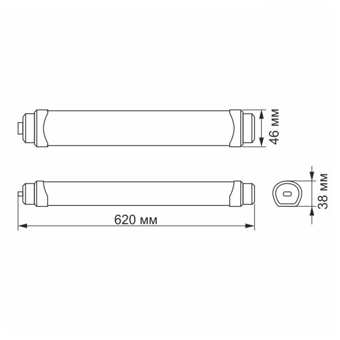 LED светильник IP65 линейный магистральный VIDEX 18W 0,6М 5000K