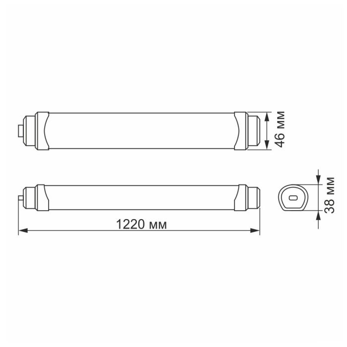 LED світильник IP65 лінійний магістральний VIDEX 36W 1,2М 5000K