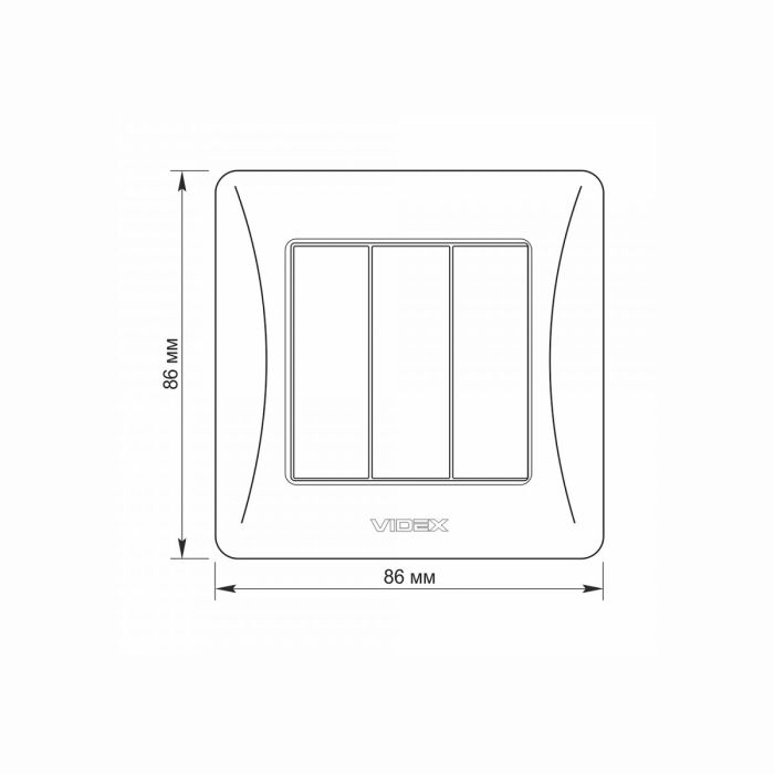 Вимикач трьохклавішний кремовий VIDEX BINERA