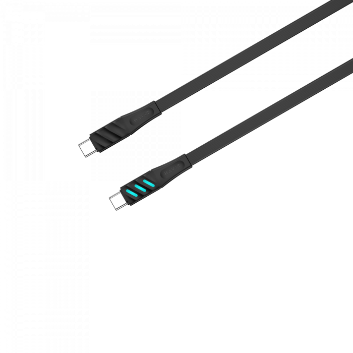 Кабель Type-C to Type-C HAVIT HV-CB6254 PD60W 3A 1м с LED индикатором Black