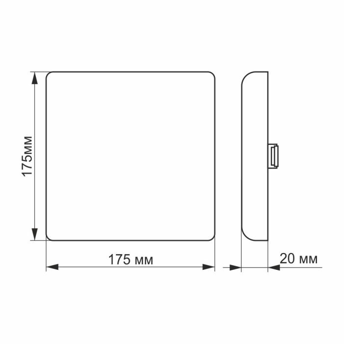 LED світильник безрамковий квадратний VIDEX 24W 4100K