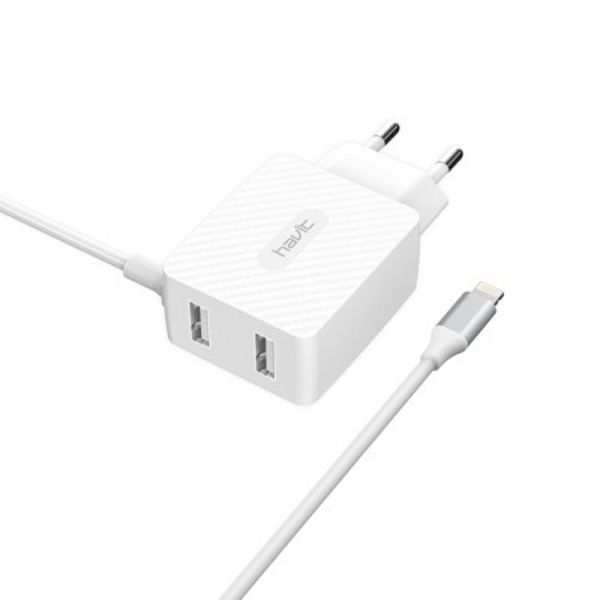 Зарядний пристрій HAVIT HV-H143 2USB з Lightning з кабелем
