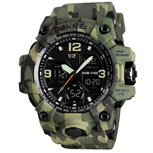 Годинник наручний чоловічий SKMEI 1155 Green Camo
