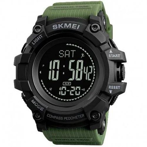 Чоловічий годинник Skmei 1356AG Army Green + Compass