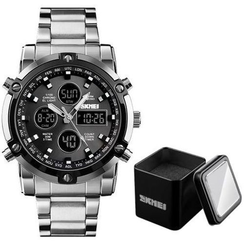 Годинник наручний чоловічий SKMEI 1389 (Silver-Black)