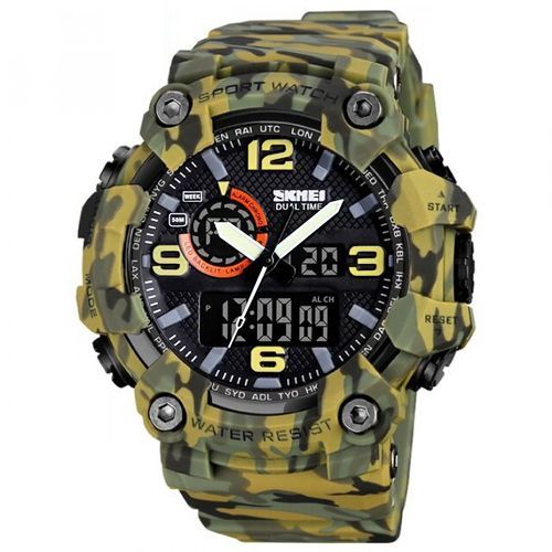 Годинник наручний чоловічий з підсвічуванням Skmei 1520 Camouflage