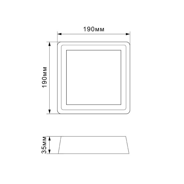 LED Светильник квадратный накладной TITANUM 24W 5000K