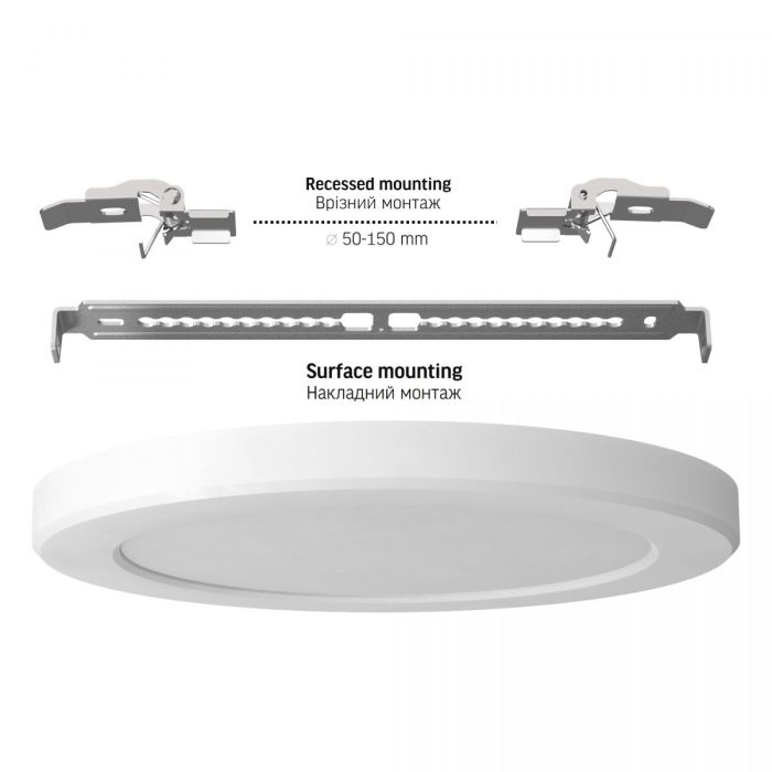 LED світильник круглий VIDEX DL6R 18W 3000K-4000K-6500K White