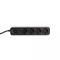 Мережевий подовжувач VIDEX ONCORD з/з 4п 3м (3x1.5мм) з кнопкою Black