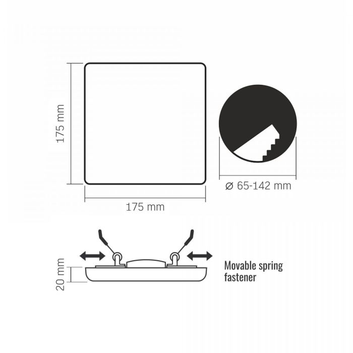 LED світильник безрамковий квадратний VIDEX VLE-DLFS-244 24W 4000K 220V