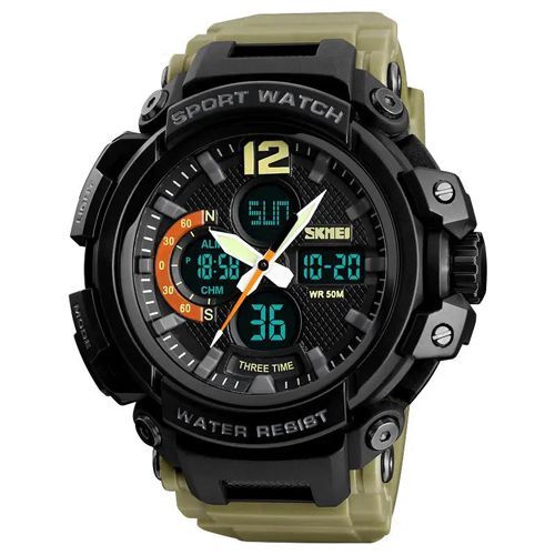 Чоловічий наручний годинник SKMEI 1343 Khaki