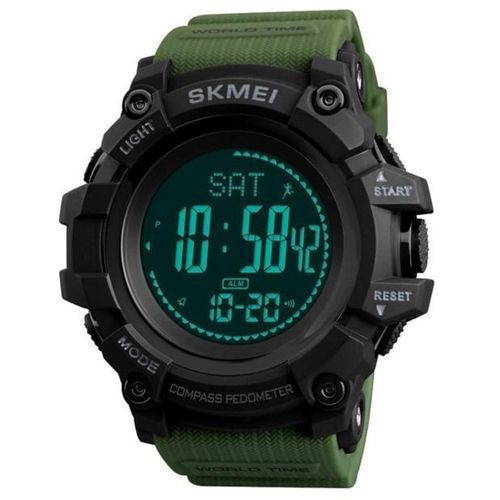 Чоловічий годинник Skmei 1356AG Army Green + Compass