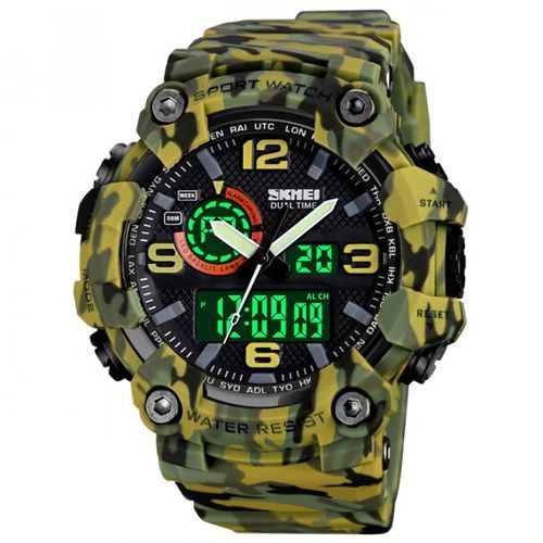 Годинник наручний чоловічий з підсвічуванням Skmei 1520 Camouflage