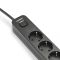 Мережевий подовжувач VIDEX ONCORD з/з 5п 3м (3x1.5мм) з кнопкою Black