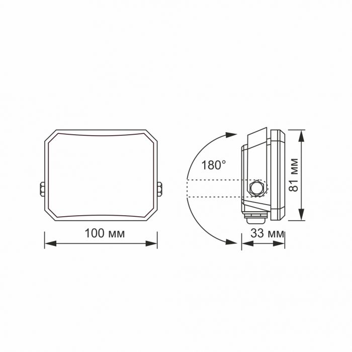 LED прожектор VIDEX F3 20W 5000K 220V Black