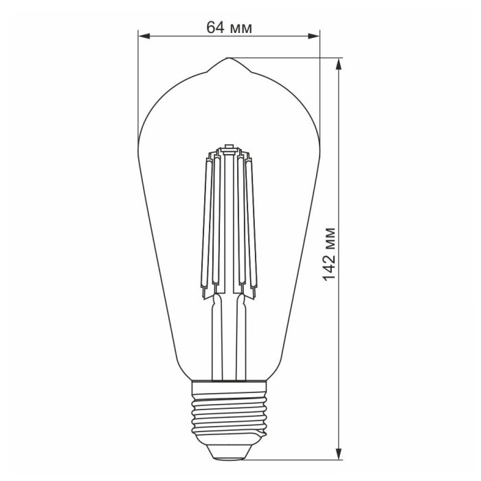 LED лампа VIDEX Filament ST64FAD 6W E27 2200K