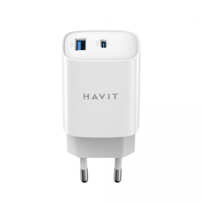 Зарядний пристрій HAVIT UC30 PRO GaN 30W USB-A+USB-C White