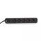 Мережевий подовжувач VIDEX ONCORD з/з 5п 3м (3x1.5мм) з кнопкою Black