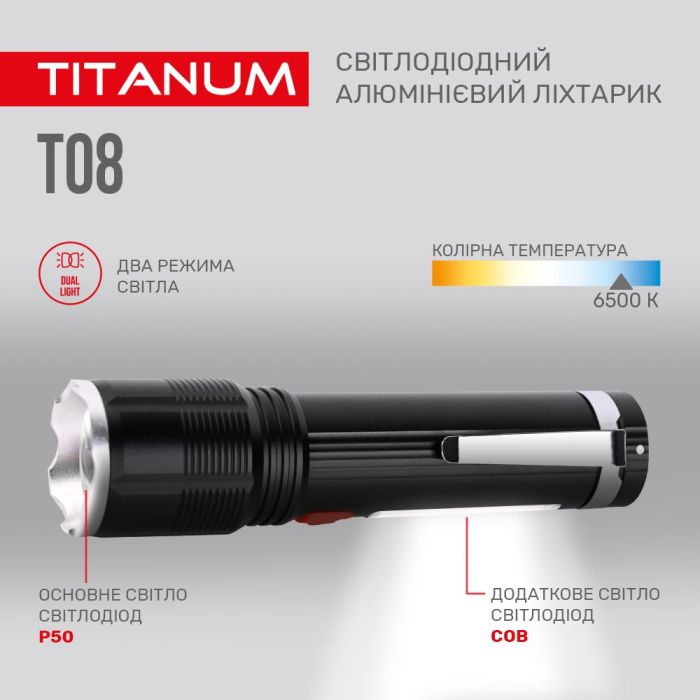 Портативний світлодіодний ліхтарик TITANUM TLF-T08 700Lm 6500K
