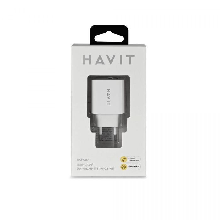 Зарядний пристрій HAVIT HV-UCP007 20W USB+Type-C