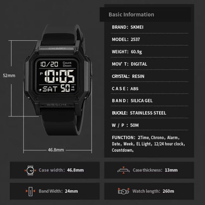Годинник наручний SKMEI 2537BKBK Black