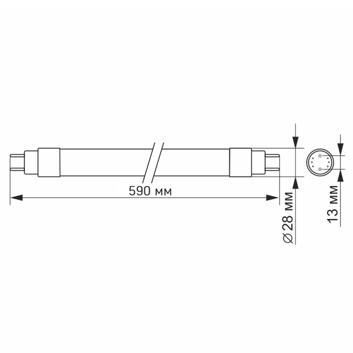 LED FITO лампа VIDEX T8F 9W 0.6M