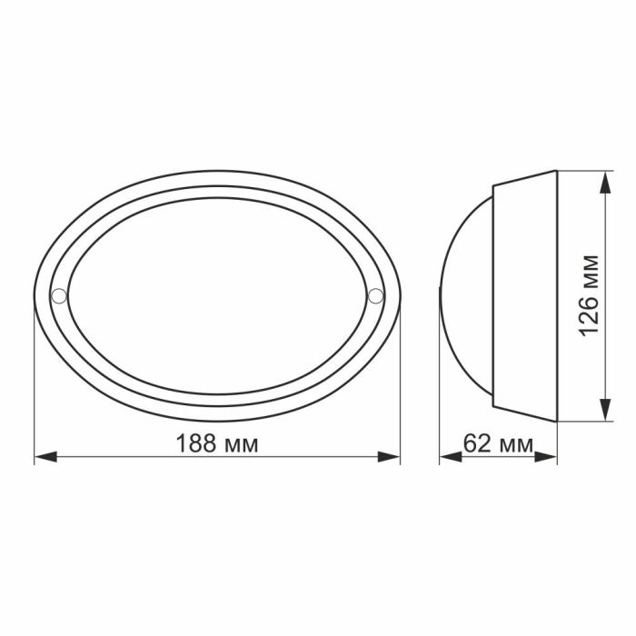 LED світильник IP65 овальний VIDEX 12W 5000K білий сенсорний