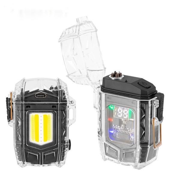 Акумуляторний LED-ліхтарик D48-1 з запальничкою (Чорний)