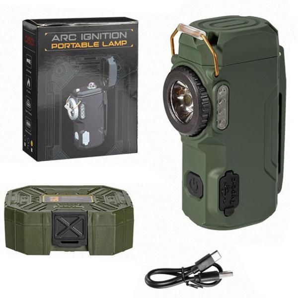 Ліхтар-запальничка MULTIFUNCTIONAL D50-COB Green