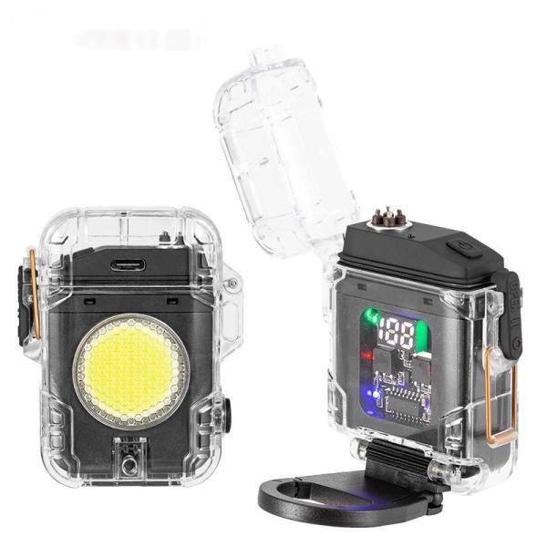 Акумуляторний LED-ліхтарик D52-2-COB з запальничкою (Чорний)