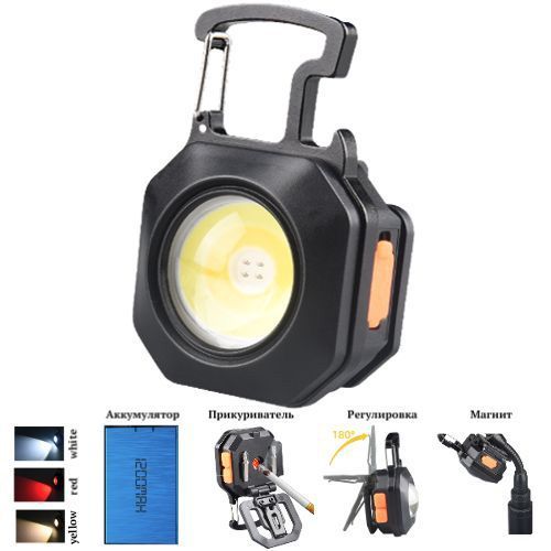 Ліхтар MULTIFUNCTIONAL LL-201-COB ULTRA(white+yellow+red)