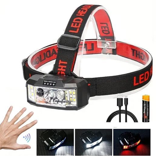 Фонарь налобный 910A-XPE+12SMD, 1x18650